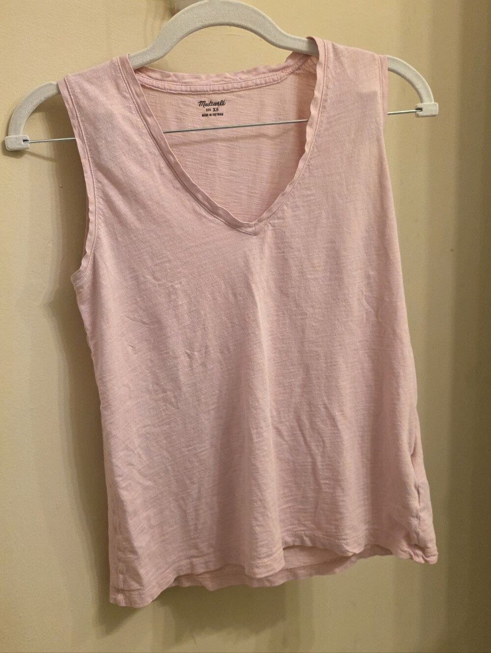 Madewell Light Pink V-Neck Tank Top
